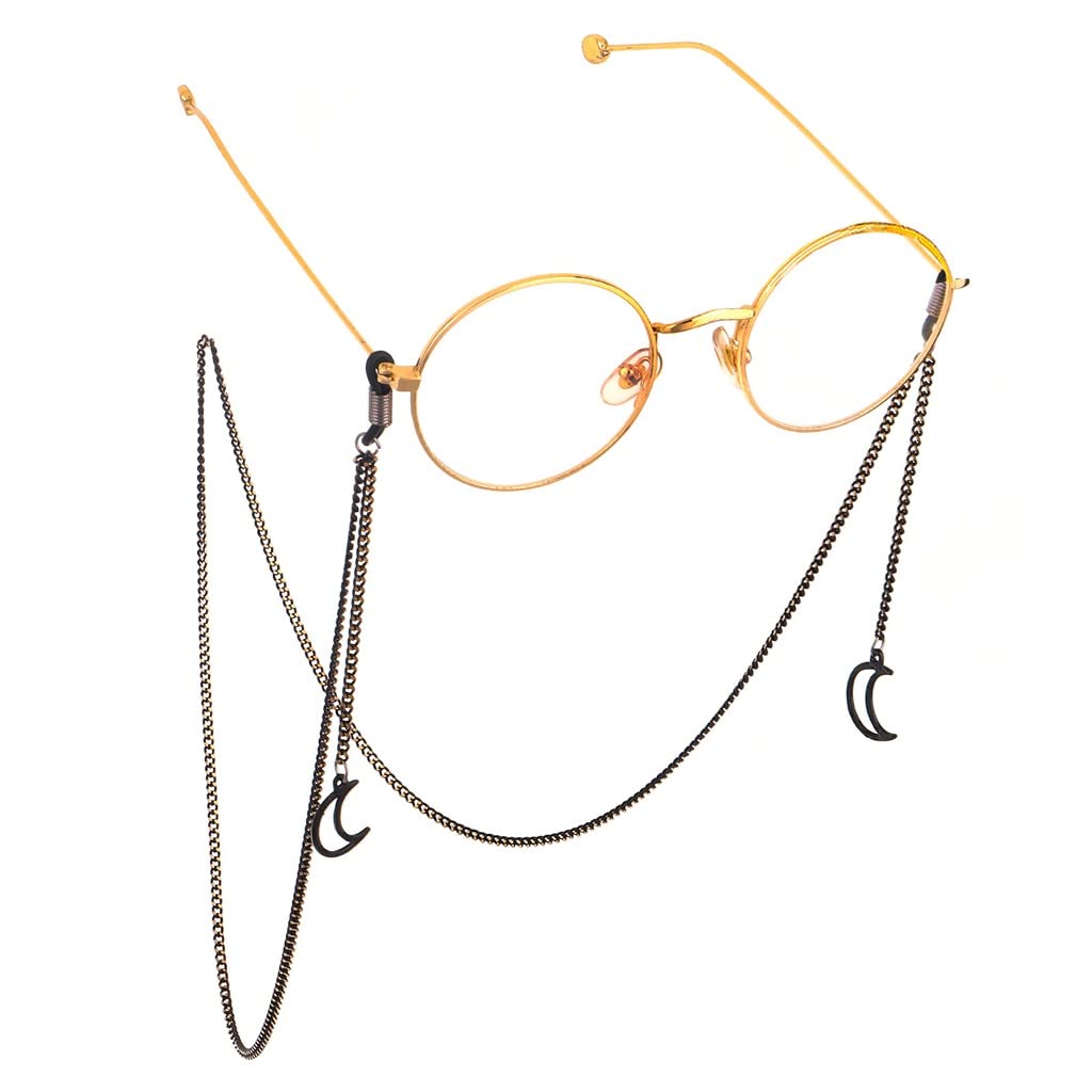 Okulary Lina Smycz Moda Czarny Księżyc Wisiorek Łańcuch Okulary Z Łańcuchem Okularów