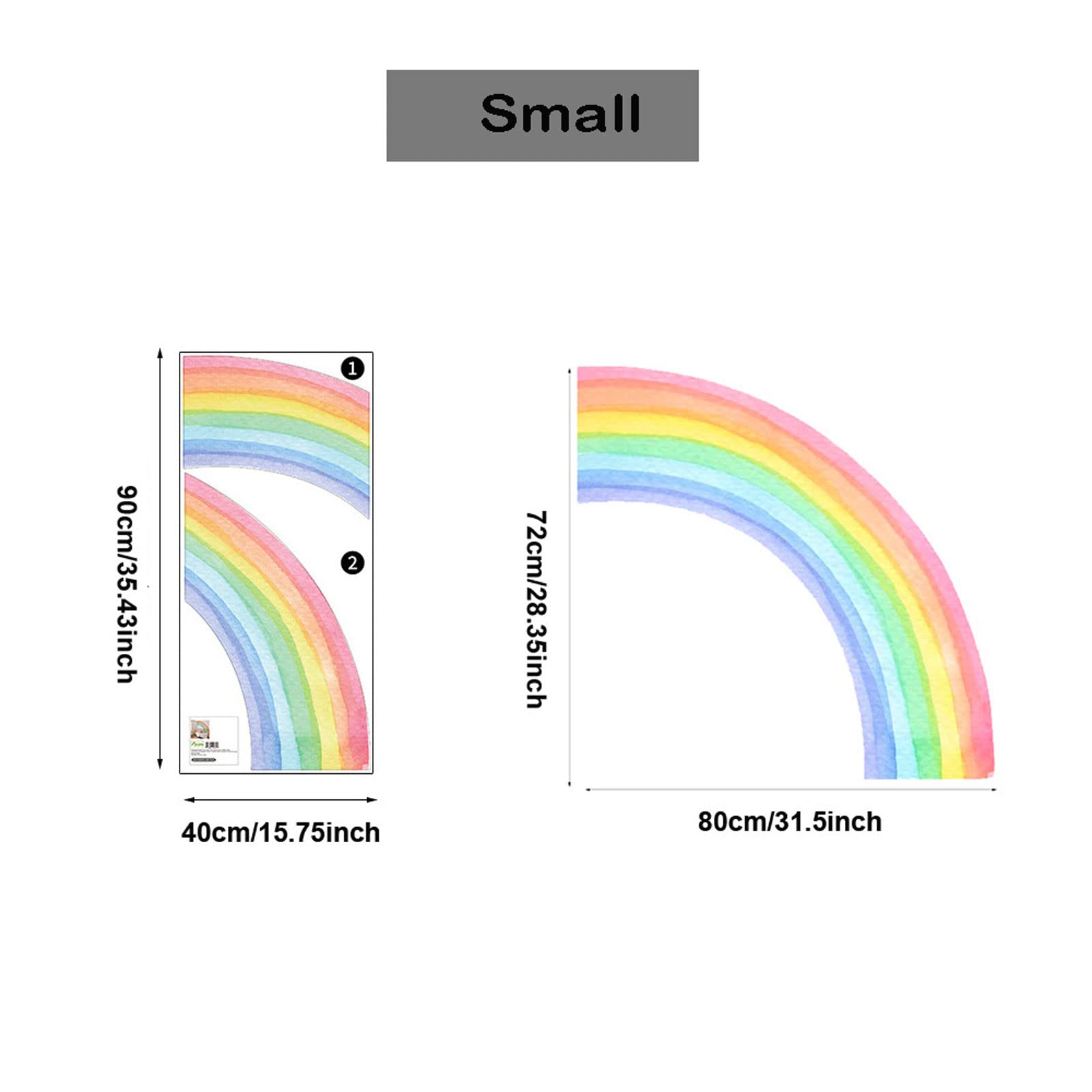 esmen Adesivo da Parete Adesivo da Parete Arcobaleno colorato Adesivi Arcobaleno per Decorazione Adesivo da Parete Rimovibile con stacca e incolla