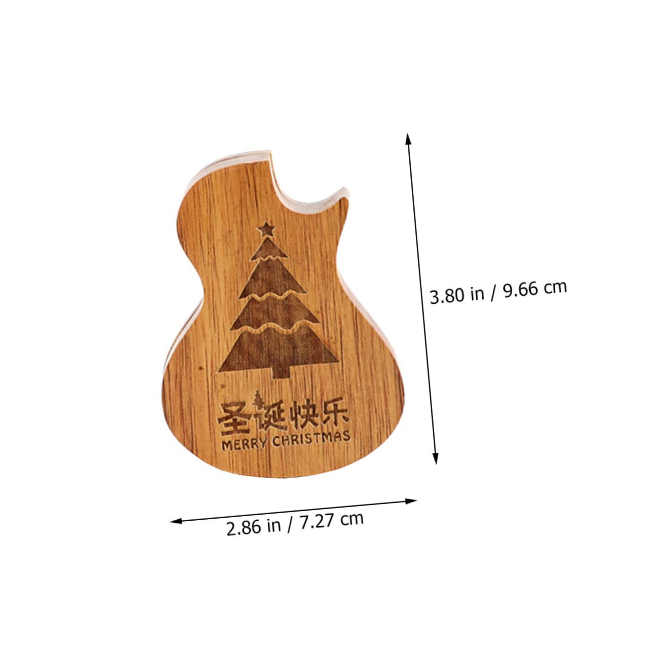 BESTonZON Guitar Shaped Wooden Pick Case Stylish Guitar Pick Storage Holder for Easy Access Natural Grain Design present for Guitar Players and Enthusiasts