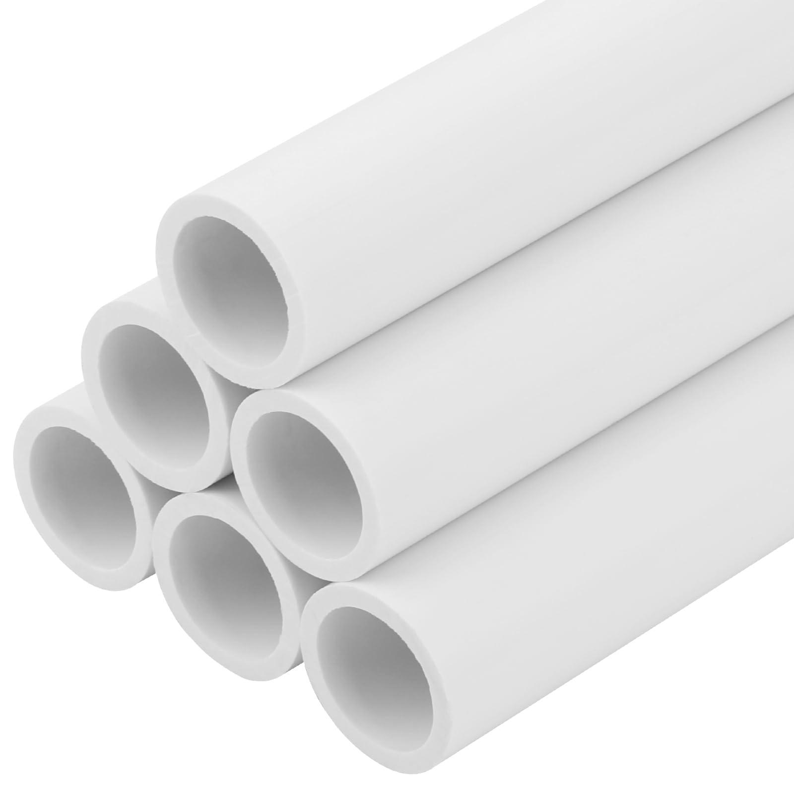 6Pcs 1/2 Inch PVC Pipe 17' Long Sch40 Industrial Pipes for Home DIY, Greenhouse, Garden, Farm, Workshop, Furniture Grade, White (CKVIHAV)