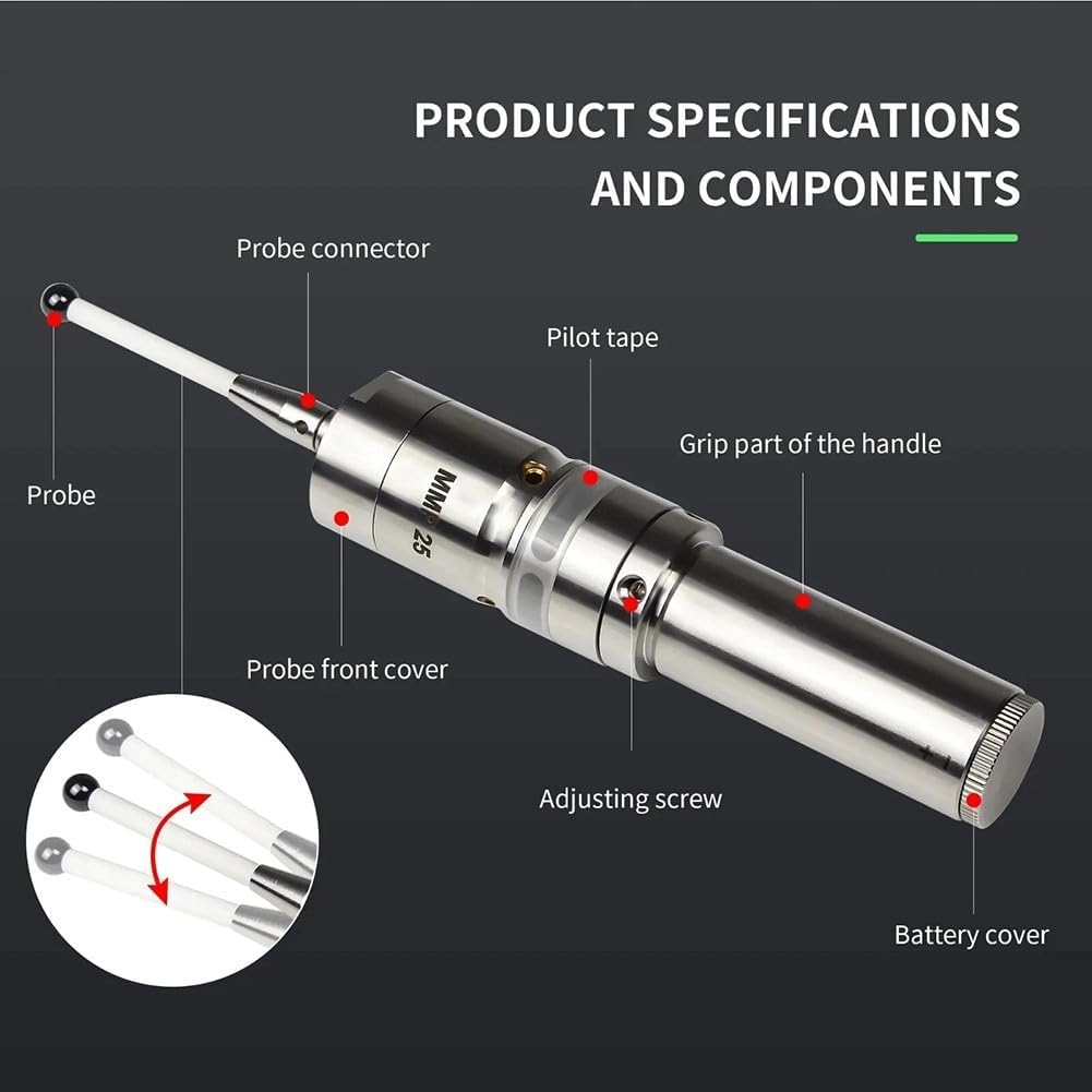 CNC 3D Photoelectric Edge Finder Probe with 0.001mm Accuracy for Machining Center Rod Detection ±X ±Y +Z Repeatability MMP25