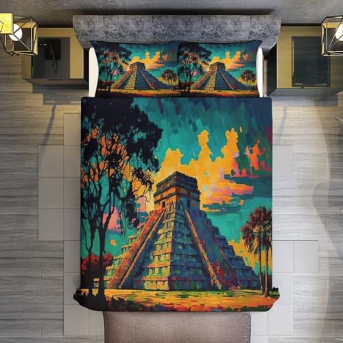 Housse de couette douce en microfibre de coton Chichen Itza lit 220x240cm - 3