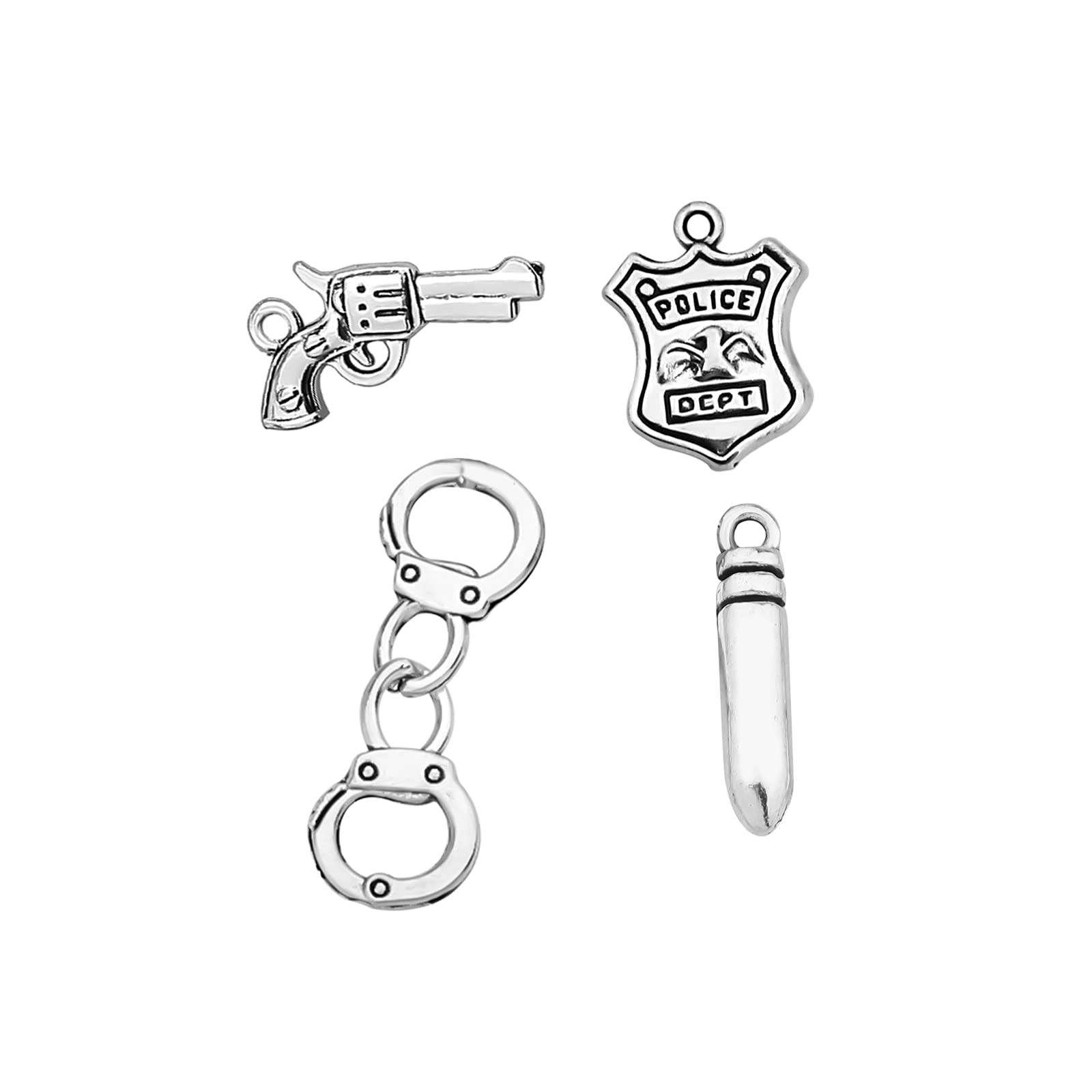 FEELMEM Police Handcuff Charms Dept Charms for Jewelry Making Policeman Gifts Cops Gift Police Officer Jewelry Graduates Gift