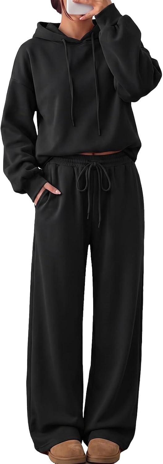 EXLURA Womens 2 Piece Lounge Sweat Sets Matching Pants Sweatsuits Travel