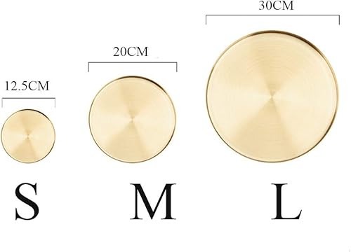Miniatura 2 de Bandeja de almacenamiento decorativa, bandeja redonda dorada, moderna bandeja organizadora de almacenamiento de metal de acero inoxidable, bandeja