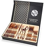 ★ 【Juego de cubiertos pulidos con espejo】 Mango suave al tacto, le da un aspecto lujoso y elegante para adaptarse a cualquier ocasión. Curva del cuerpo fascinante, cuenco de cuchara perfectamente redondeado, pulido extra cuidadoso de todos los bordes y más que revelan tanto el arte como la seguridad.