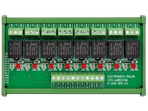 Module d'interface relais de puissance SPDT rail DIN 8 canaux avec relais 10A