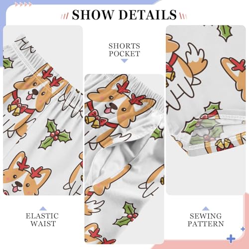 Boys' Pants Corgi Dogs Xmas Merry Christmas Long Bottoms Jogger Pants Elastic Waist Trousers with Pockets S-XL4