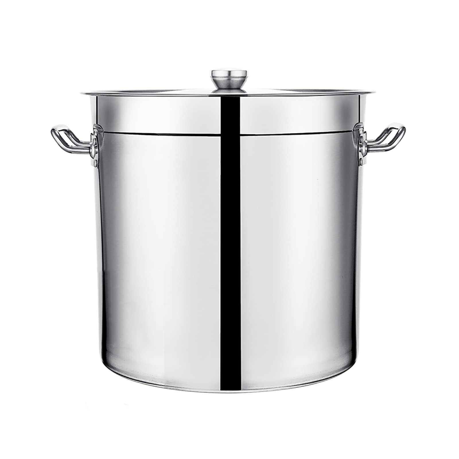 MYUYEE Induction Stockpot With Lid, Versatile Stainless Steel Cookware For All Heat Sources, Durable And Stylish Kitchen Essential (One Color-35 * 35Cm)