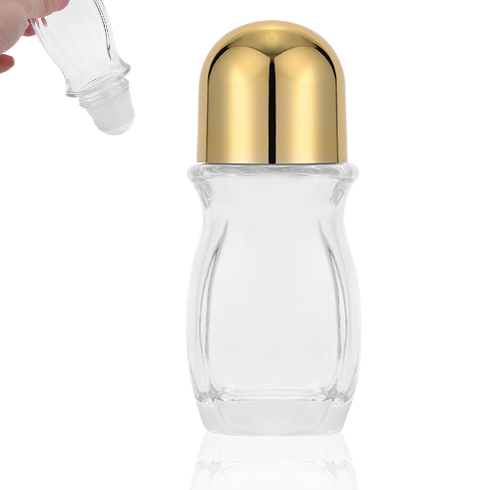 Empty Glass Roller Bottles for Essential Oils, 30ml/50ml Refillable Roller Ball Applicator, Deodorant Roll on Bottles for Essential Oils, Perfume,