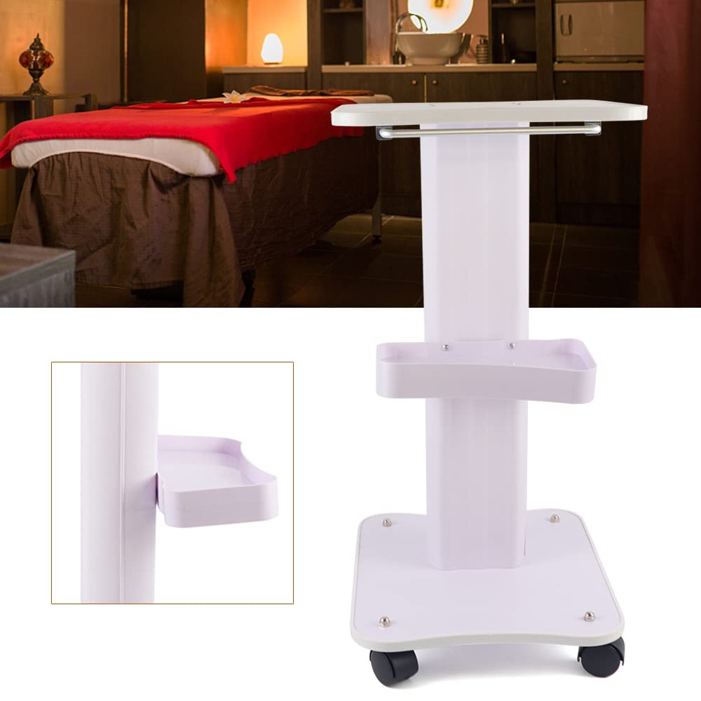 OUKANING Beauty Salon - Chariot de beauté - Chariot de travail - Table d'appoint - Chariot de salon de coiffure - Chariot de beauté avec roulettes pivotantes - Molette de défilement pour réglage de la