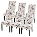 SearchI Coprisedie con Schienale 6 Pezzi,Fodere per Sedia per Sala da Pranzo Elasticizzato,Lavabile Estraibile,Copertura della Sedia per Soggiorno,Cucina,Hotel,Ristorante(Motivo a farfalla,Set di 6)