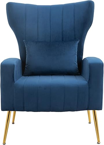 Miniatura 99 de Sillas modernas para sala de estar, sillón de terciopelo con almohada lumbar, sillas de dormitorio con respaldo alto, silla de tocador, silla de