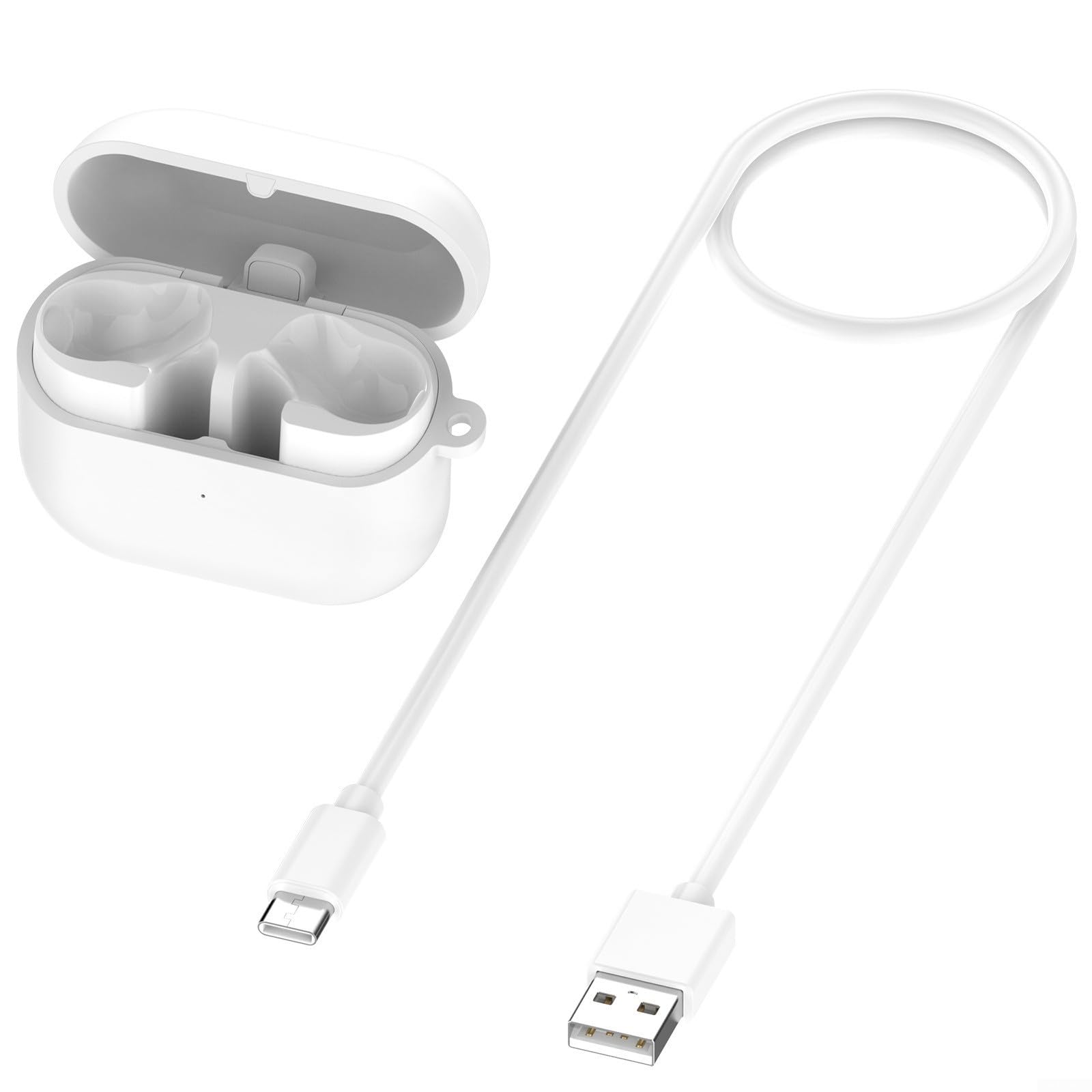 Étui portable pour écouteurs Samsung Buds3 FE R420 - Boîte de rangement compacte en ABS avec bouton rapide - Blanc - 59 x 49 mm - Noir
