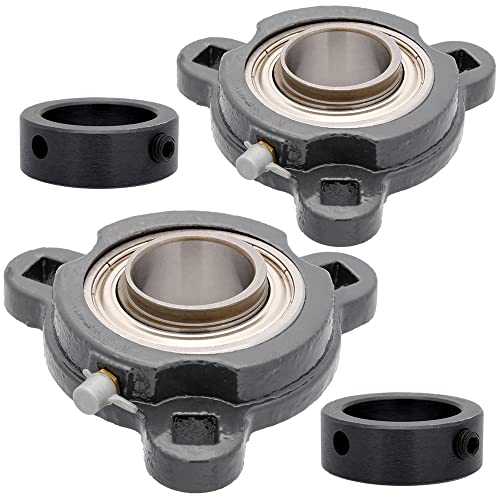 [2-Pack] SA206-20G + TRD206-1.25 inches 3-Bolt Flange Cast Iron SATRD206-20 with Mounting Bearing: SA206-20G, Housing Number: TRD206