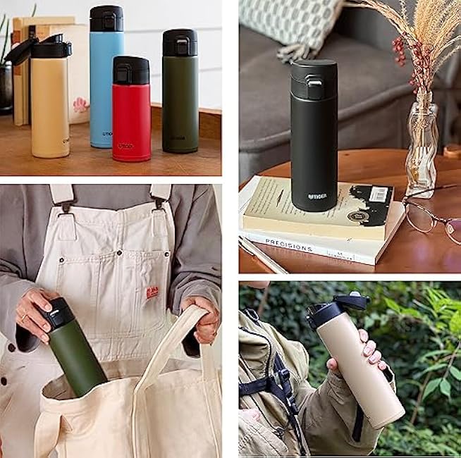 Tiger Thermos Flask MKA-K060AK 600ml Mug Bottle, One-Touch, Lightweight, Stainless Steel Bottle, Vacuum Insulated, Hot and Cold Retention, Blue