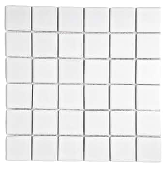 Ceramic Mosaic Tile 2x2 Inch White Matte - Sold By Sheet (1 Sq Ft ...