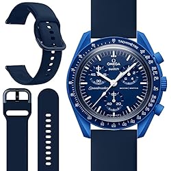 Miimall Correa de Silicona Compatible con OMEGA × SWATCH MoonSwatch Biocerámico, 20mm Pulsera Deportiva Ligera y Suave, Correa de Repuesto para Omega × Swatch MoonSwatch, Azul