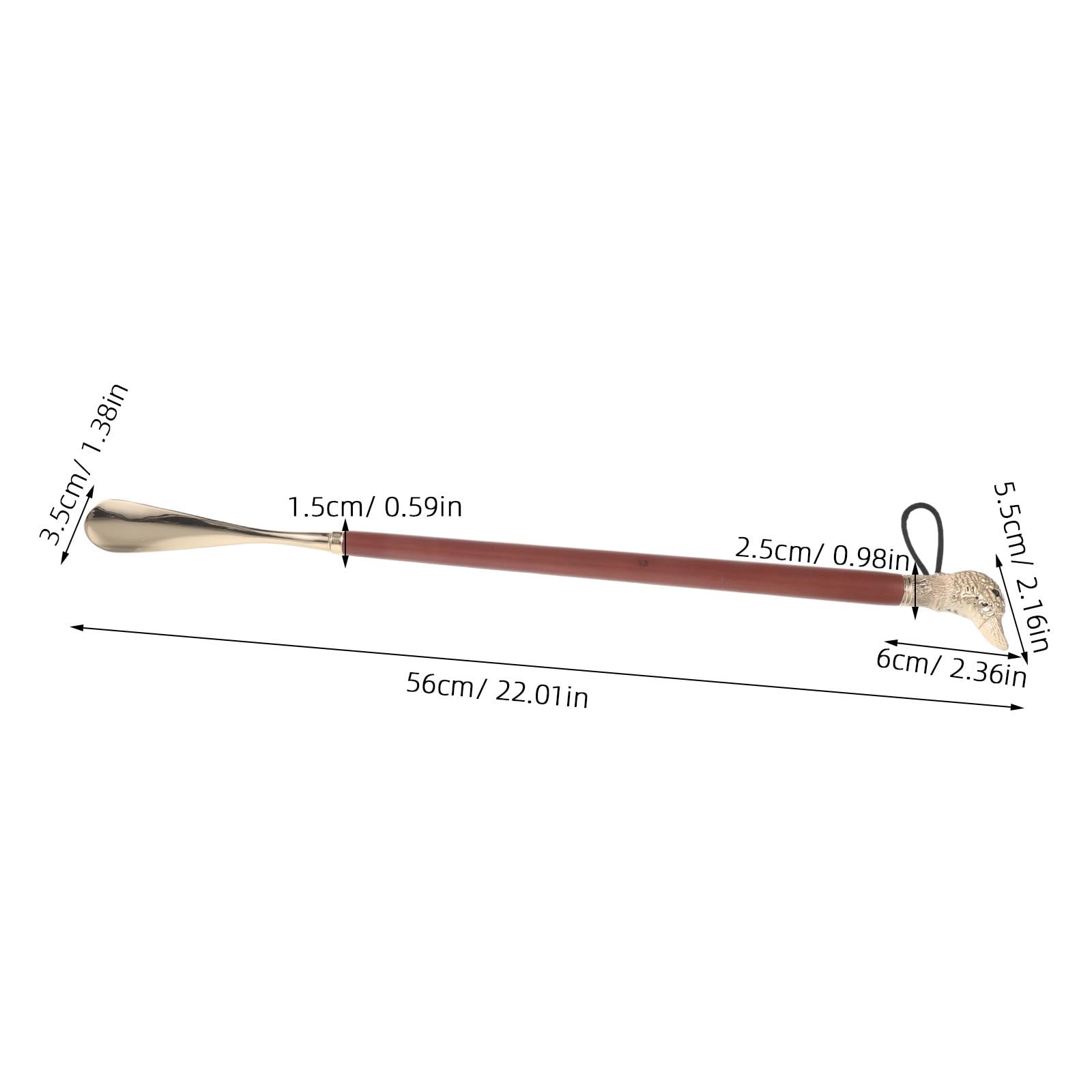 SHINEOFI Calzascarpe Strumento Portatile Design Ergonomico in Metallo e Manico in Legno da 56cm per Anziani e Donne, per Uso Domestico e Viaggi