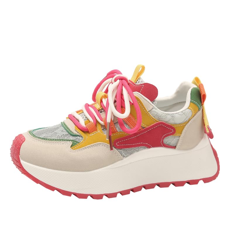 Walking Shoes Women Fashion Colorful Platform Sneakers Non-Slip Breathable Athletic Shoes for Everyday