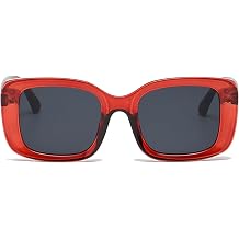 VIA LEECA Retro Square Sunglasses for Women Men, 90s Trendy Aesthetic Accessories