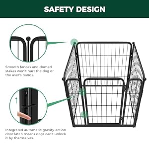 FXW Homeplus Dog Playpen Designed for Indoor Use, 24" Height for Puppy and Small Dogs, Black│Patented FXW Homeplus Dog Playpen Designed for Indoor Use, 24″ Height for Puppy and Small Dogs, Black│Patented