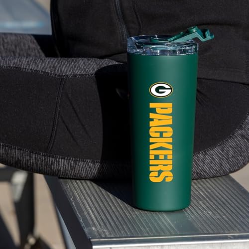 Image of Rico Industries NFL Football 24oz Stainless Steel Tumbler with Lid and Dual Functioning Lid