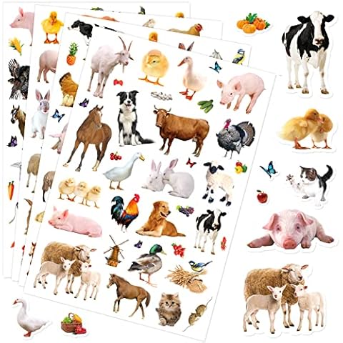 Farm Animals Stickers Party Supplies 720 Counts Barnyard Animals Stickers for Water Bottle Scrapbook Phone Case Laptop Calendar Planner Stickers for Kids Boys Girls Birthday Party Gifts Decoration Cover