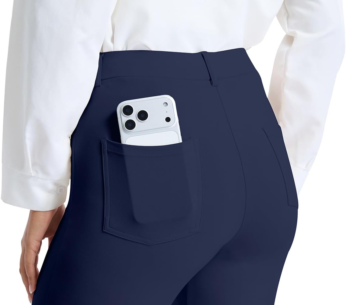 VIMPEP Flare Bootcut Yoga Dress Work Pants Pull On Stretchy Slacks for Business Casual with 4 Pockets 109