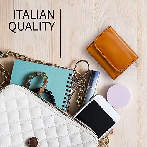 Maruse Slim Handmade Italian Leather Coin Purse With Magnetic Closure, Honey #TOP5