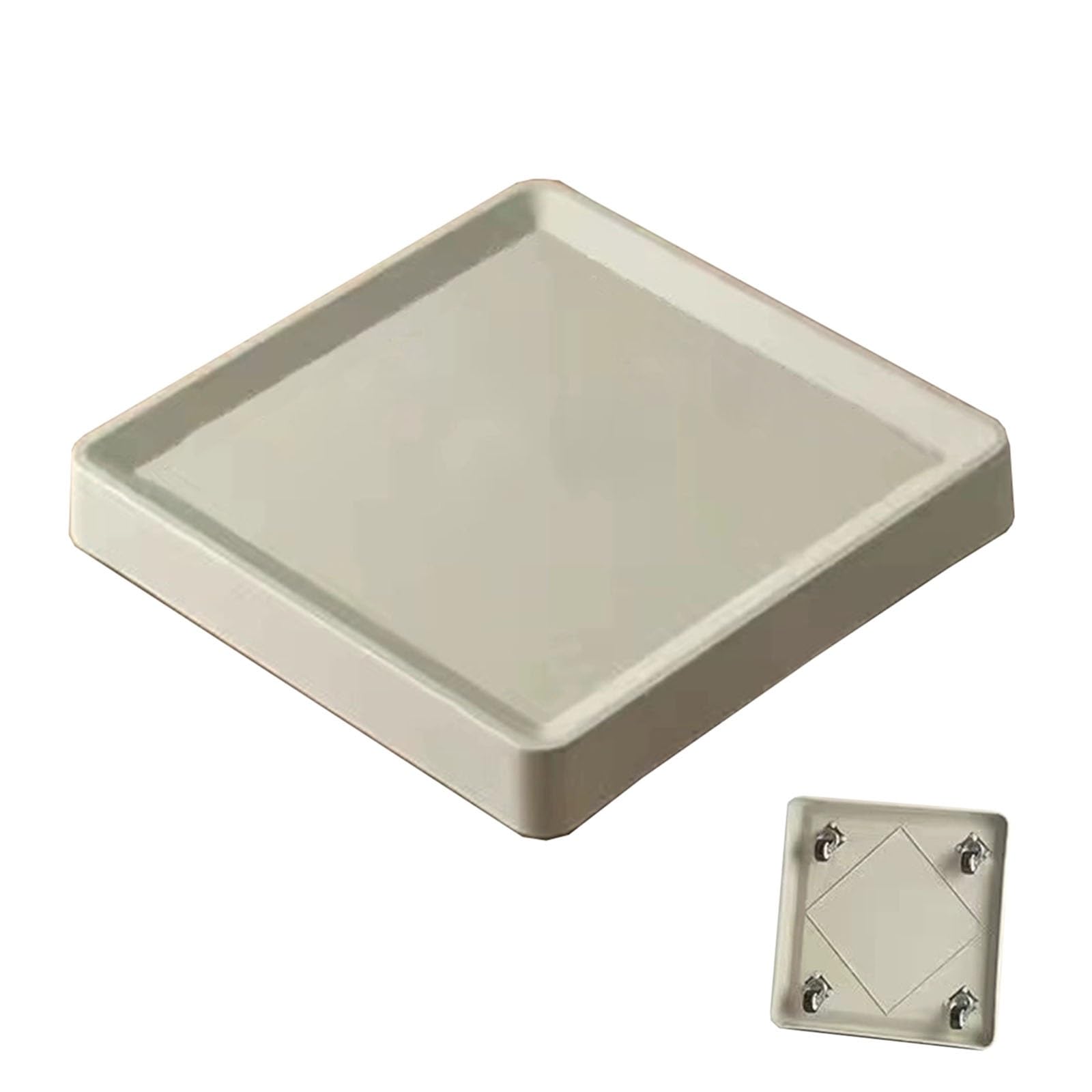 Kolektor kondensacyjny, zbiornik na płyny z uniwersalnymi kółkami, kwadratowa taca odpływowa, do wewnątrz i na zewnątrz (biała, 21 cm)