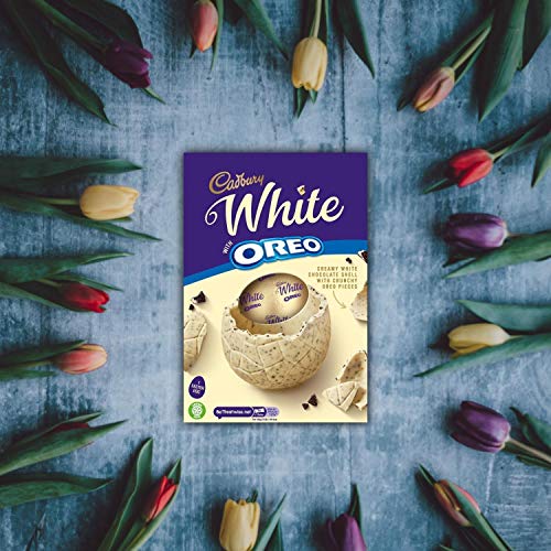 Cadbury White met Oreo Easter Egg 220G, de ultieme combinatie van romige witte chocolade en knapperige stukjes Oreo, Pak van 4 - Image 3