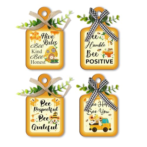 Letrero de madera de abeja PandaHall con cuerda para decorar pared