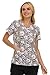MediChic Scrubs Printed V-Neck Scrub Top - Four Pocket Fashion Scrub Top for Women