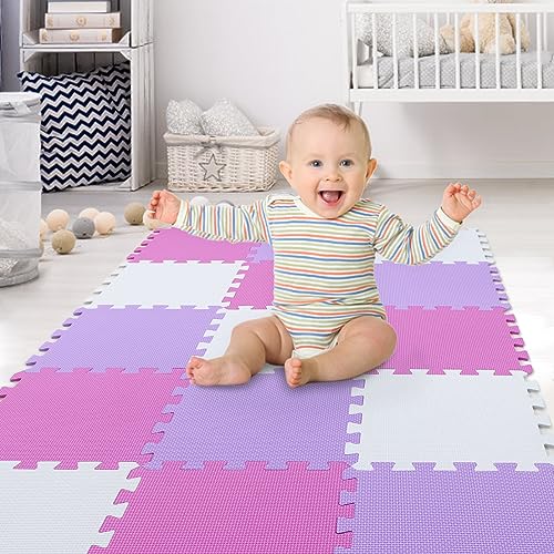 Image of XMTMMD Baby Play MAT Game MAT Floor Tile Foam Pads Foam Kids Kid Rug Tile Flooring Baby Floor MAT Crawling MAT Interlocking MATS Baby Gym Mat Gym Flooring Mat Puzzle Exercise Mats