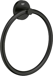 GROHE 403652431 Essentials 8" Towel Ring, Matte Black