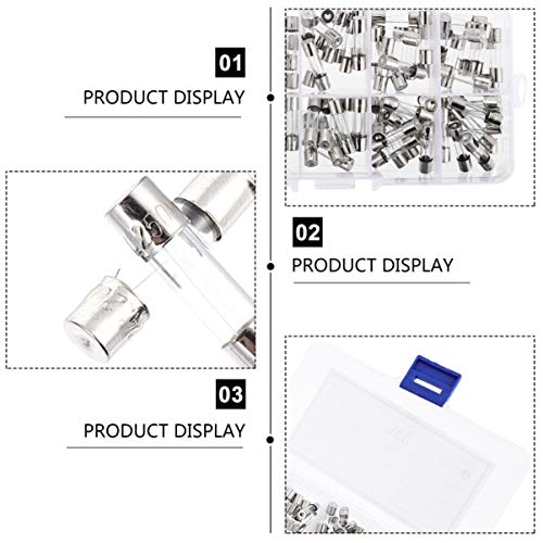 VILLCASE 100Pcs Tubo de Cartucho de Vidro FusÃ­vel Kit de FusÃ£o RÃ¡pida Kit de ColeÃ§Ã£o de FusÃ­ve