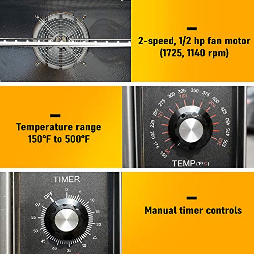Backychu Full-size Commercial Restaurant Electric Convection Oven Single Deck with Legs, for Bakery, Pizza, Restaurant, Kitchen, Roasting, Drying, Backing, Cooking Applications, 208V,10KW, 3 Phase - Thumbnail 6
