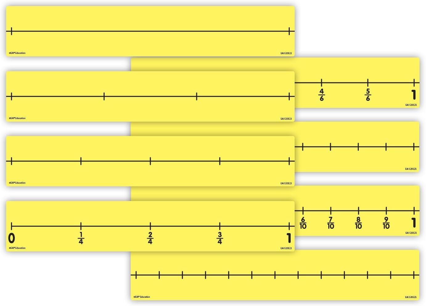 EAI Education Magnetic Dry-Erase Fraction Number Lines