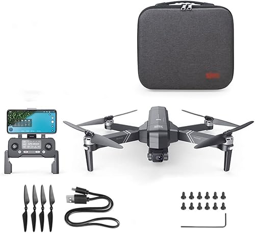 STSEEACE Drone GPS con cámara 4K EIS UHD FOV para adultos principiantes, FPV Quadcopter con motor sin escobillas, tiempo de vuelo de 30 minutos,
