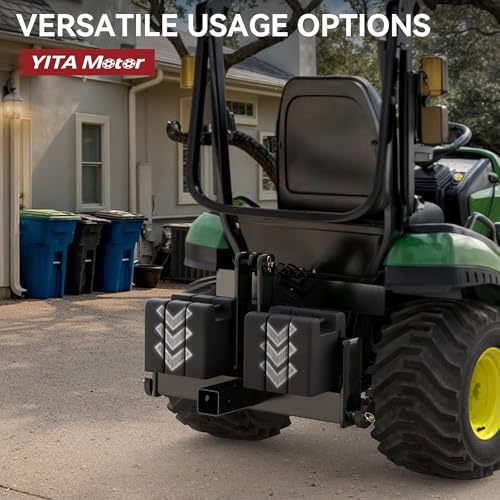 Image of YITAMOTOR 3 Point Quick Hitch with 2 inch Receiver for Category 1, 3 Pt Tractor Trailer Hitch Drawbar Adapter Attachments with Suitcase Weight Brackets