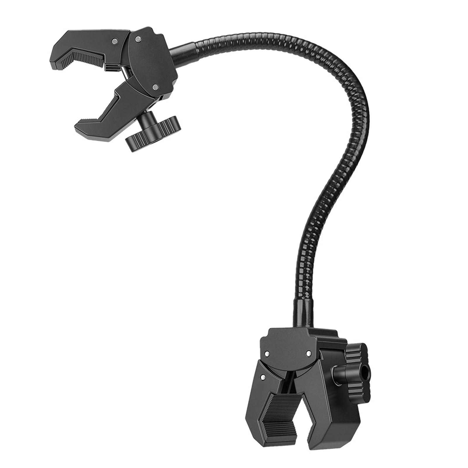 Universally Heavy Duty Flexible Arm Clamp for Photography Video Equipment and Outdoor Mounting Applications Strong Hold Metal Double Clamp Flexible Arm Photography Light Stand