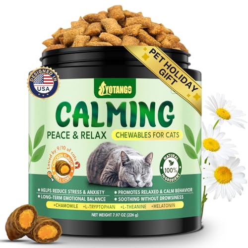 YOTANGO Cat Calming Treats – 500 Crunchy Calming Chews for