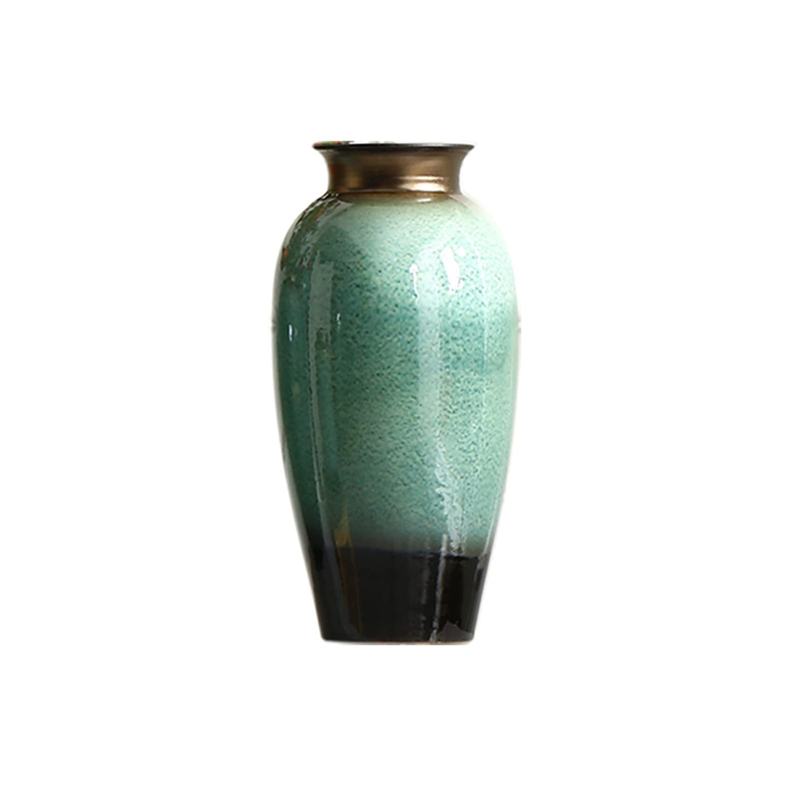 asdchZen Decorative Vases In The Living Room, Porch Floor-Standing Large Vase Hotel Patio Artistic Flower Arrangement Decorative Vase,25 * 55CM