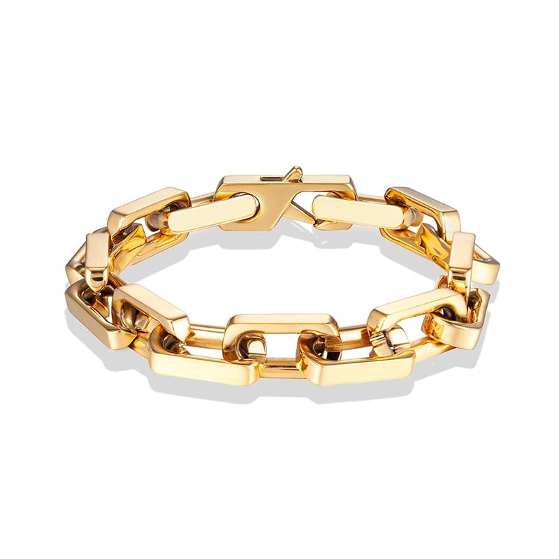 Amazon.com: Bracelet Men Stainless Steel Gold Chain LinK