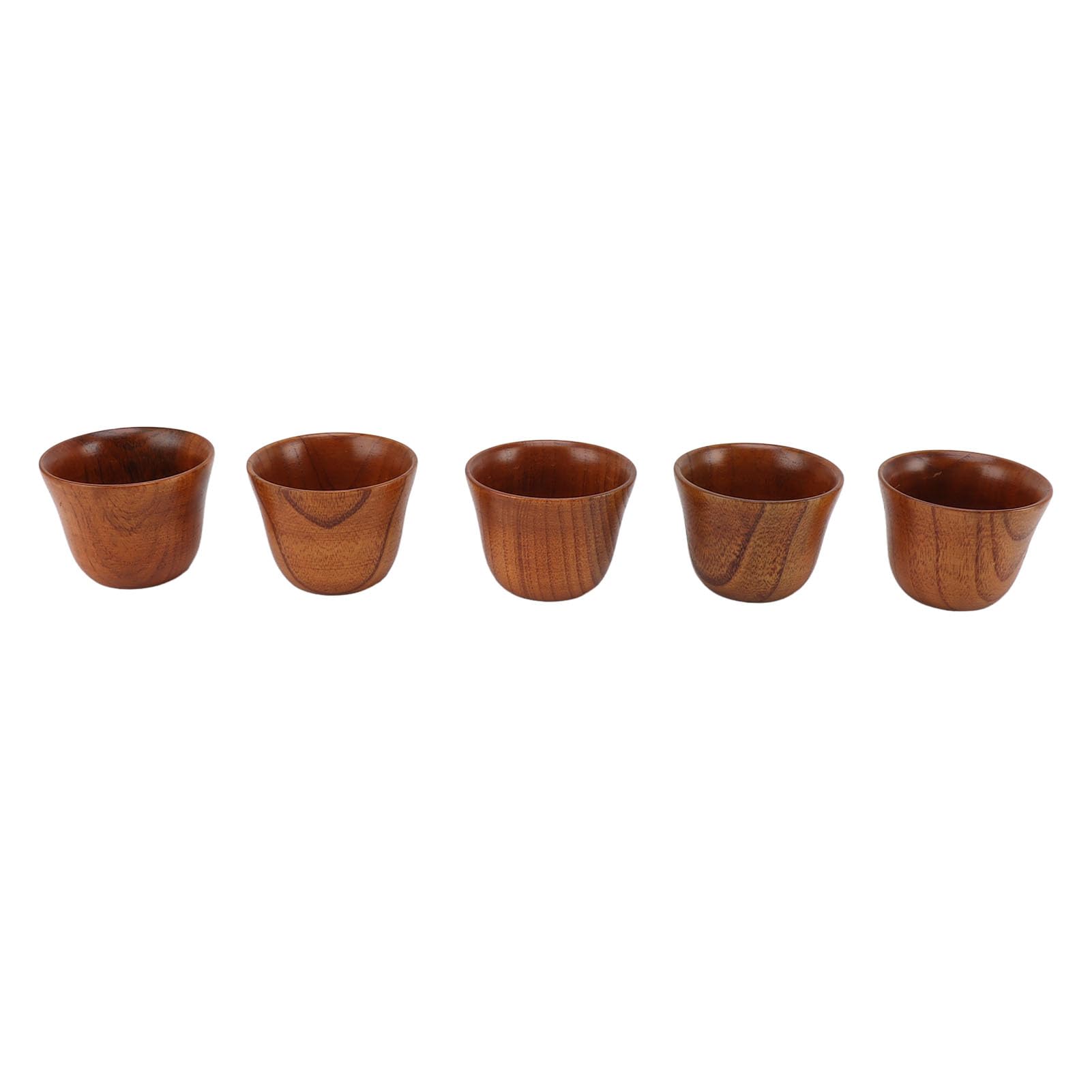 ANGGREK Solid Wood Tea Cup Handmade Japanese Set Vintage Design with Handles for Box (Black)