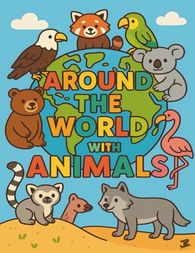 Around the World with Animals: Travel & Learn Coloring Book for Kids: 30 Fun Coloring Pages Featuring Cute Animals from Every Corner of the World – Perfect for Curious Kids Ages 4–8
