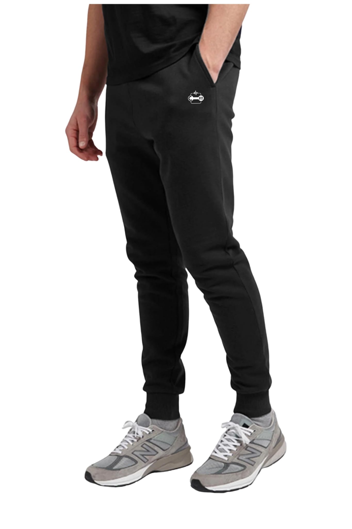 Carry Fitness Men's Black Gym Joggers Sweatpants, Jogging Bottoms Running Trousers With Pockets (Uk, Alpha, Xl, Regular, Regular, )