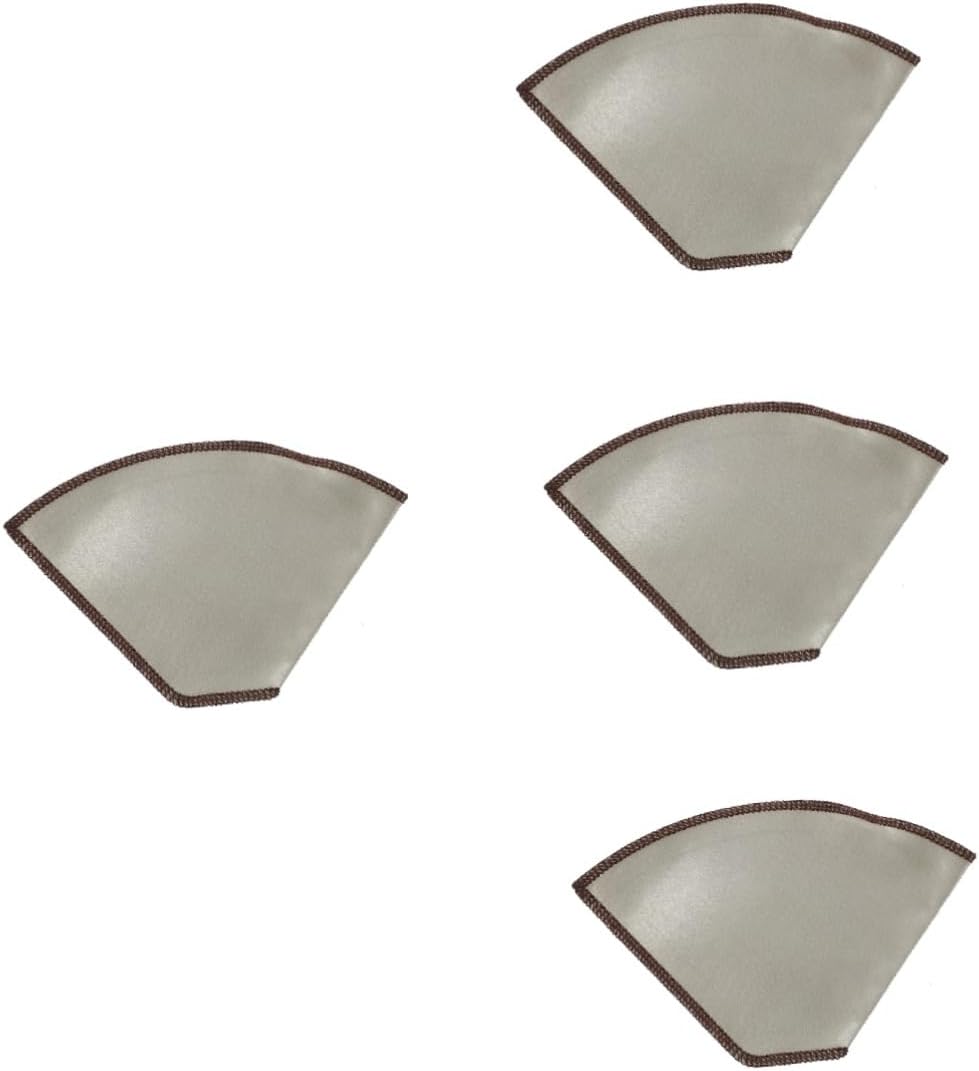 Mikikit 4pcs Coffee Dripper Filter Bag Convenient Stainless Steel Slow Drip Coffee Strainer for Cups Practical Design Easy to Use and Clean