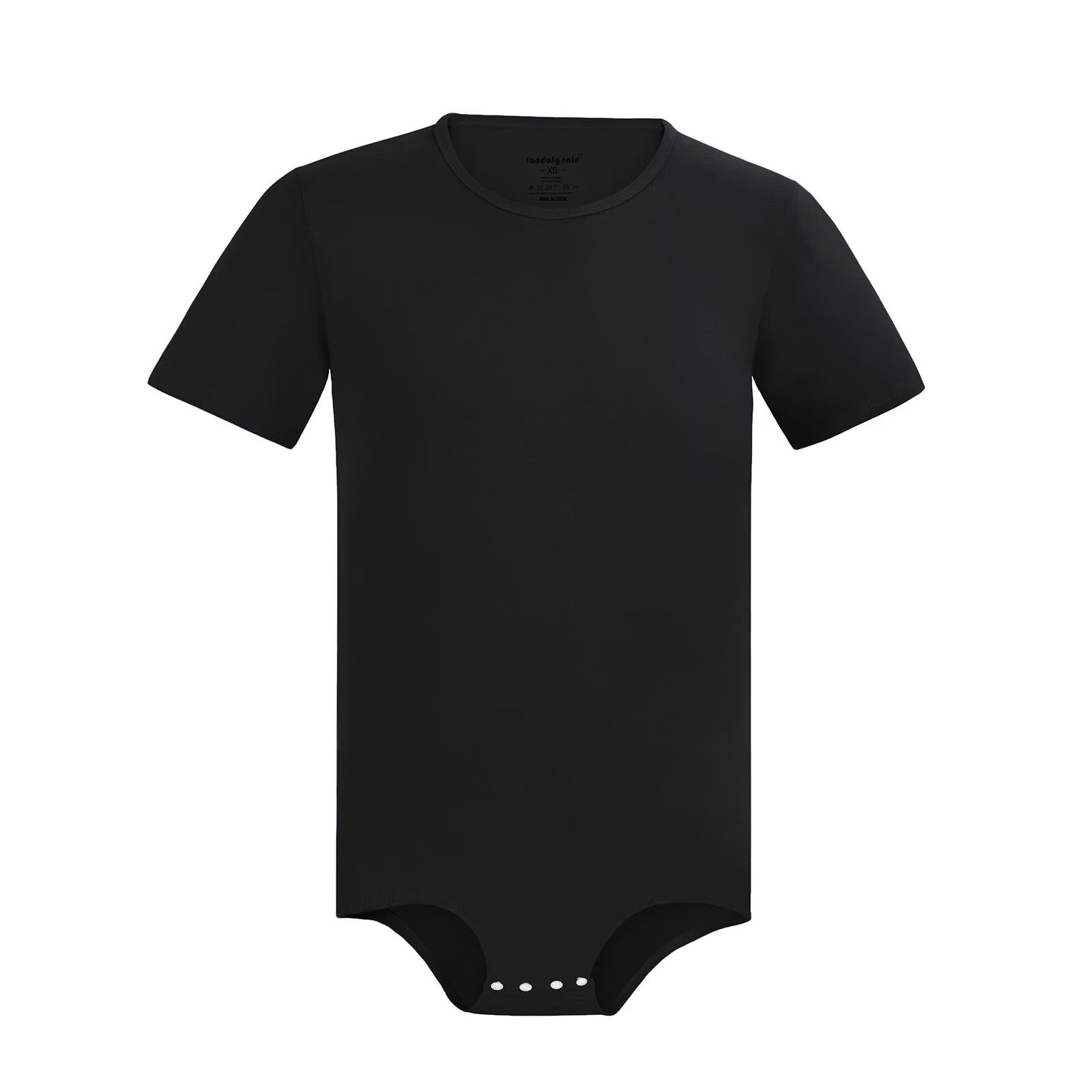 Landofgenie Body de manga corta para hombre, pijama de una pieza, enterizo básico en la entrepierna